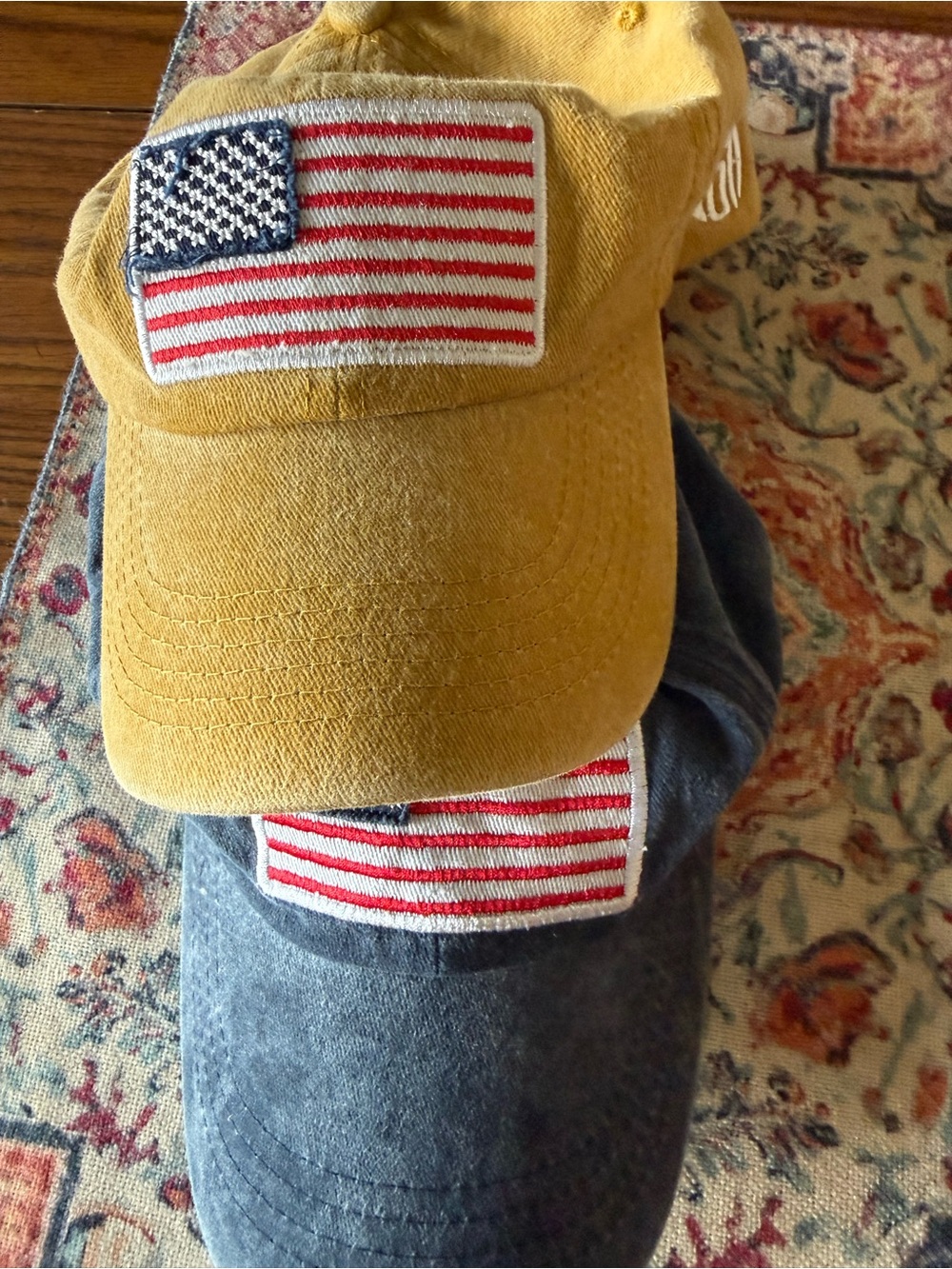 Yellow USA Patch Baseball Cap set